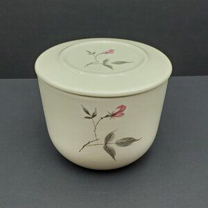 Universal Ballerina Rosette Refrigerator Jar Pink Rose Lidded Bowl Canister